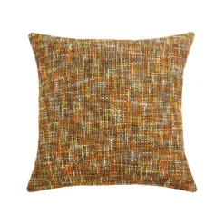 Housse de coussin polyester jeu d'unis orange Tweed orange