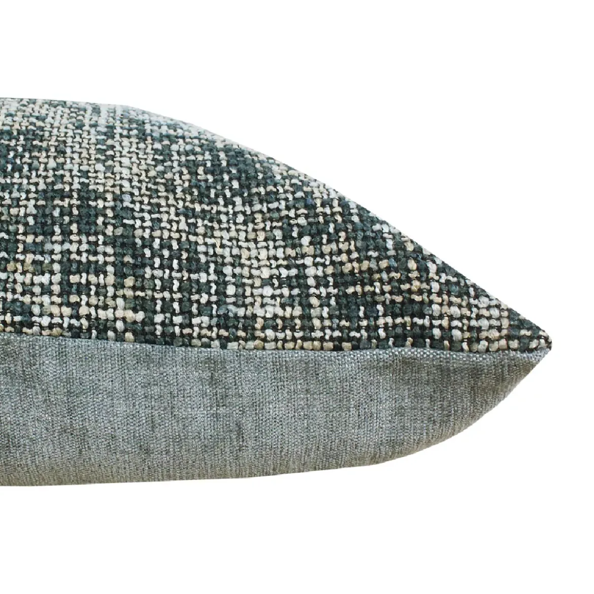 Housse de coussin polyester jeu d'unis gris Tweed roche