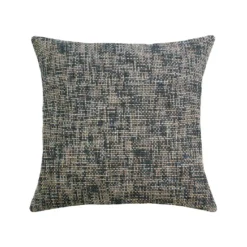 Housse de coussin polyester jeu d'unis gris Tweed roche
