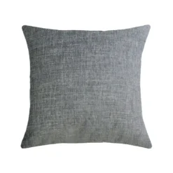 Housse de coussin polyester jeu d'unis gris Tweed roche