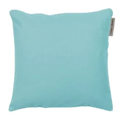 Housse de coussin pur coton 210 g/m² uni bleu Confettis azur