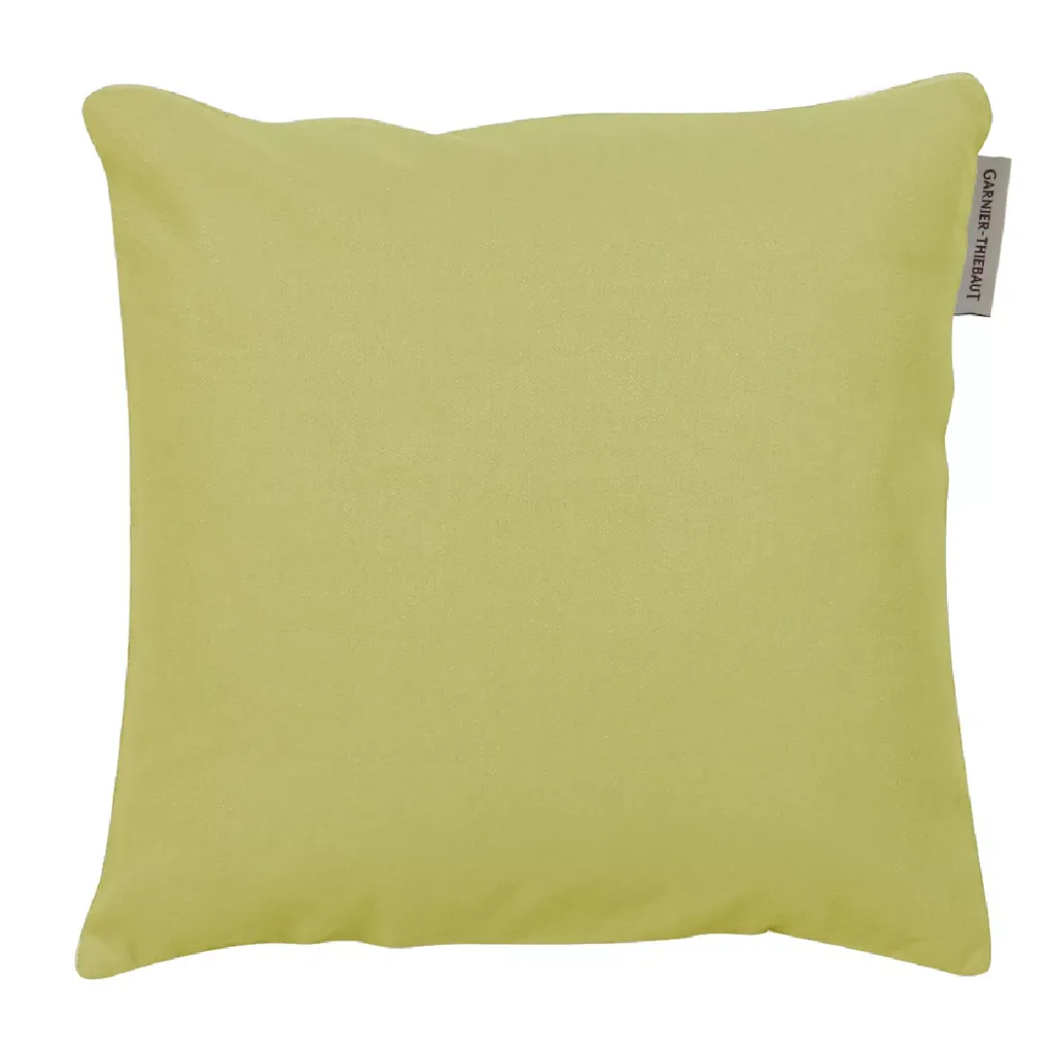 Housse de coussin pur coton 210 g/m² uni vert Confettis absinthe