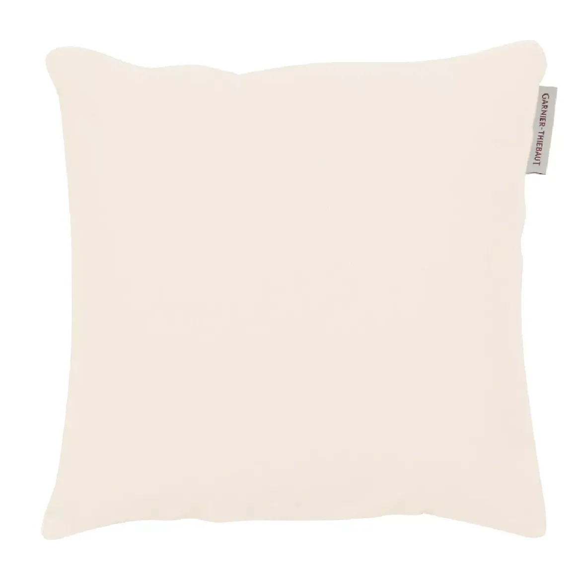 Housse de coussin pur coton 210 g/m² uni beige Confettis blanc casse