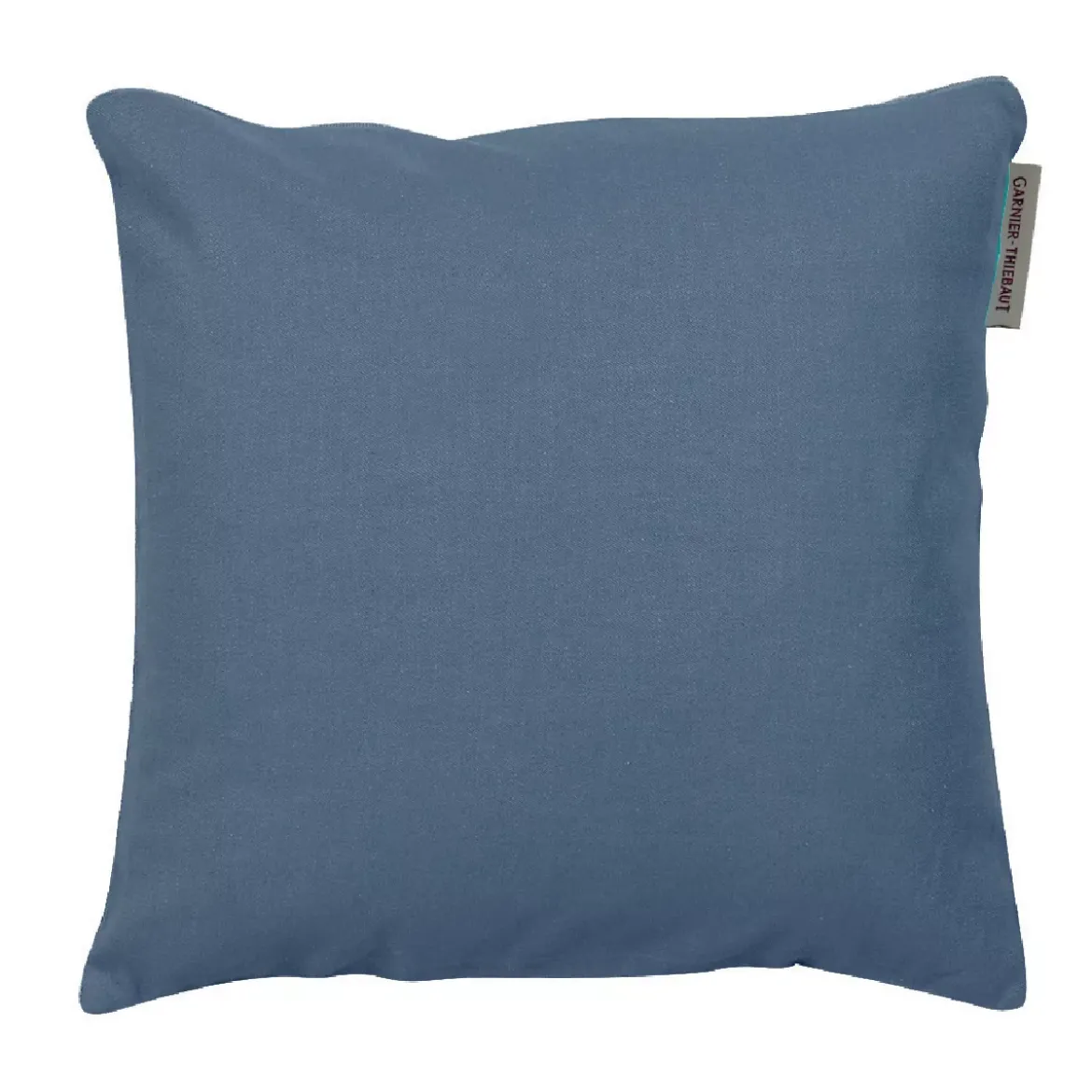 Housse de coussin pur coton 210 g/m² uni bleu Confettis bleuet
