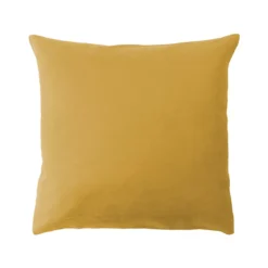 Housse de coussin pur coton motif jacquard jaune Bastide curry