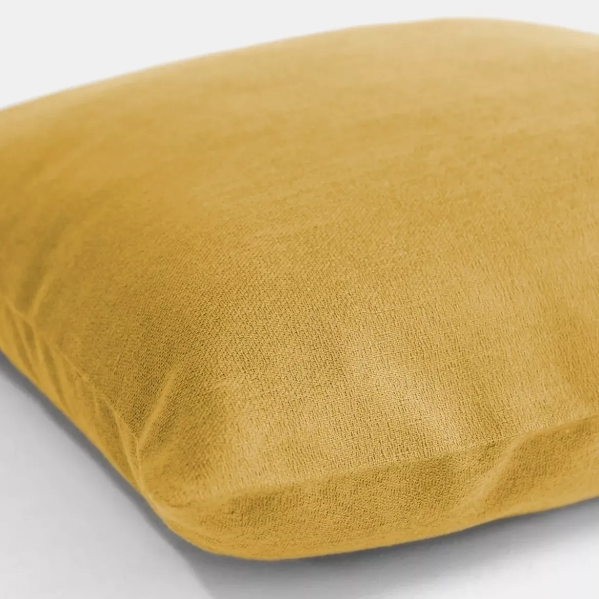 Housse de coussin pur coton motif jacquard jaune Bastide curry