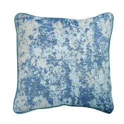 Housse de coussin pur coton motif jacquard bleu Oxyd turquoise