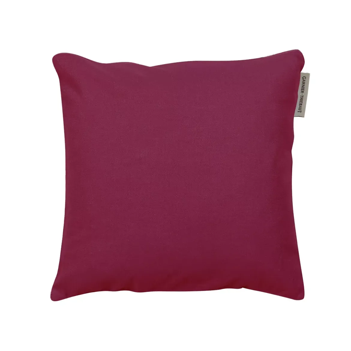 Housse de coussin pur coton uni bordeaux Confettis garance