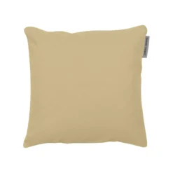 Housse de coussin pur coton uni jaune Confettis or pale