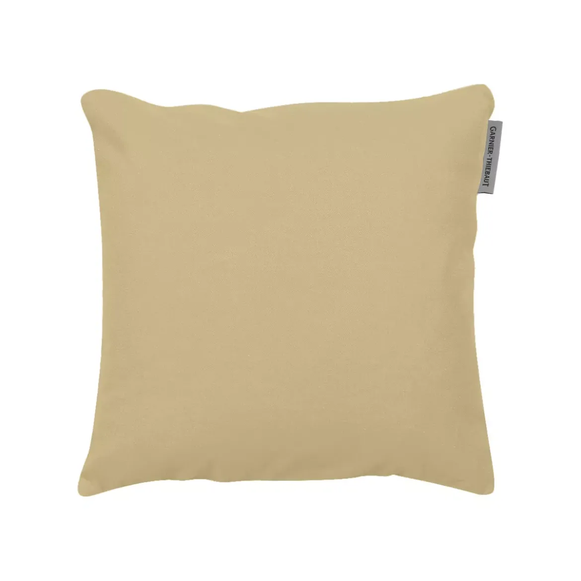 Housse de coussin pur coton uni jaune Confettis or pale