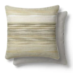 Housse de coussin satin de coton 115 g/m² imprimé jaune ecru Strates limoni