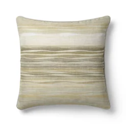 Housse de coussin satin de coton 115 g/m² imprimé jaune ecru Strates limoni