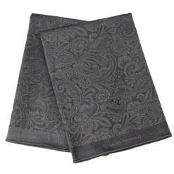 Lot de 2 mouchoirs pur coton motif jacquard anthracite Cachemire anthracite