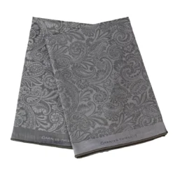 Lot de 2 mouchoirs pur coton motif jacquard gris Cachemire vapeur