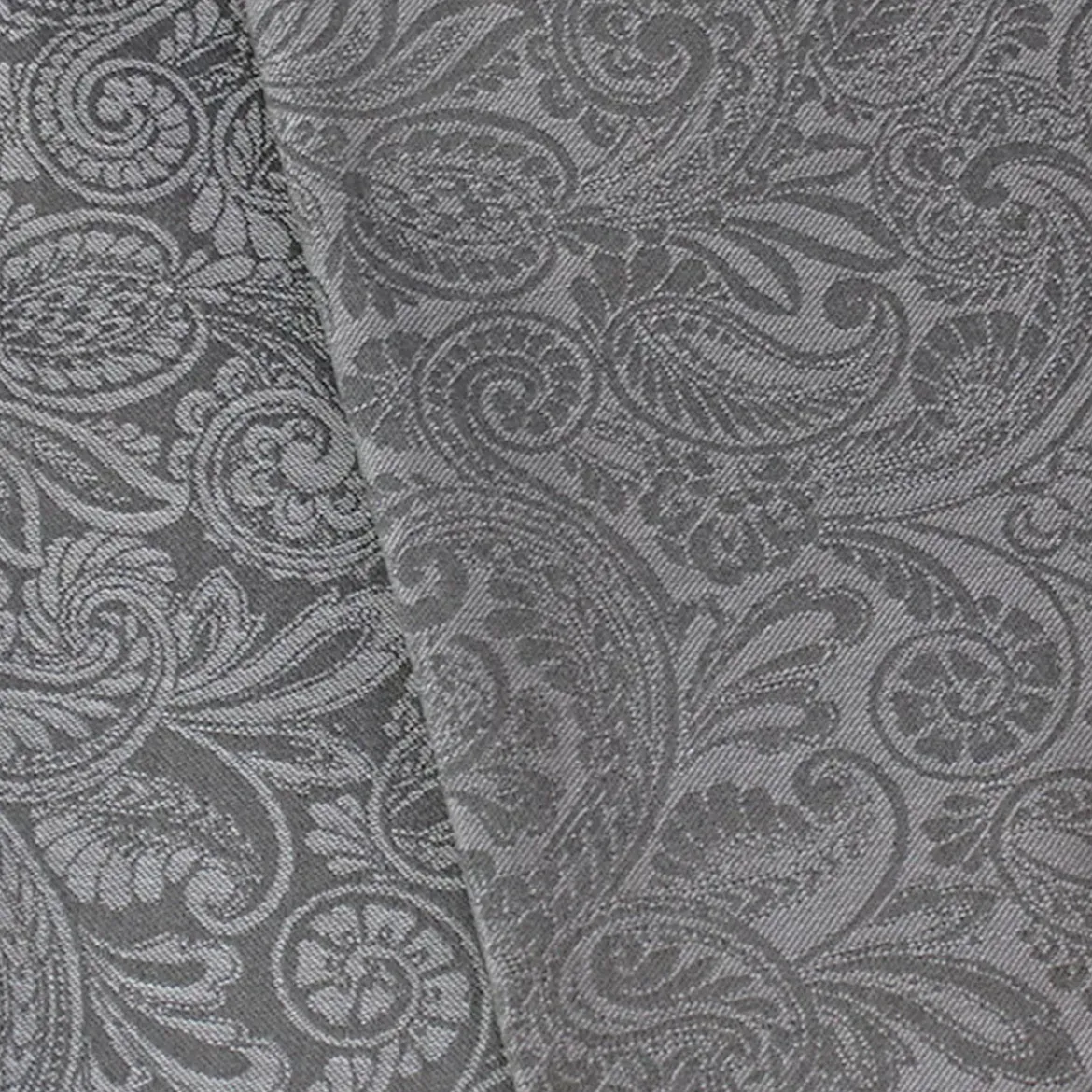 Lot de 2 mouchoirs pur coton motif jacquard gris Cachemire vapeur