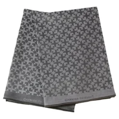 Lot de 2 mouchoirs pur coton motif jacquard beige Arrow blanc douceur