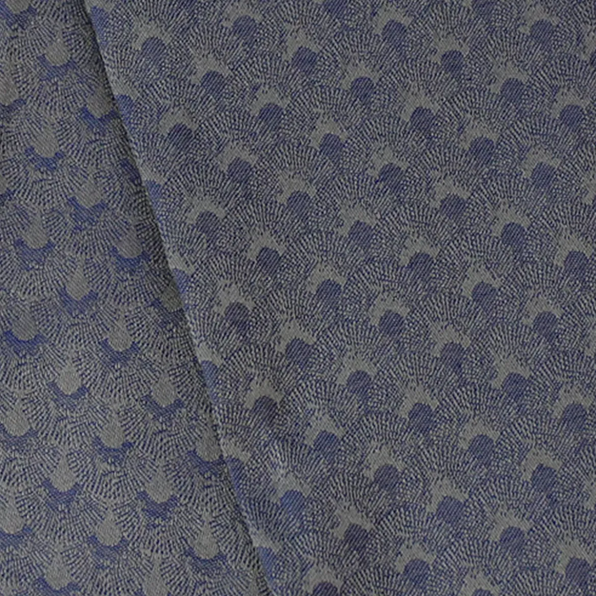 Lot de 2 mouchoirs pur coton motif jacquard bleu Paon bleu lago