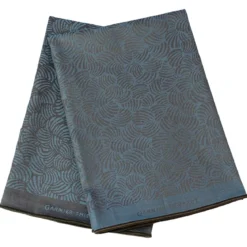 Lot de 2 mouchoirs pur coton motif jacquard bleu Shell danube