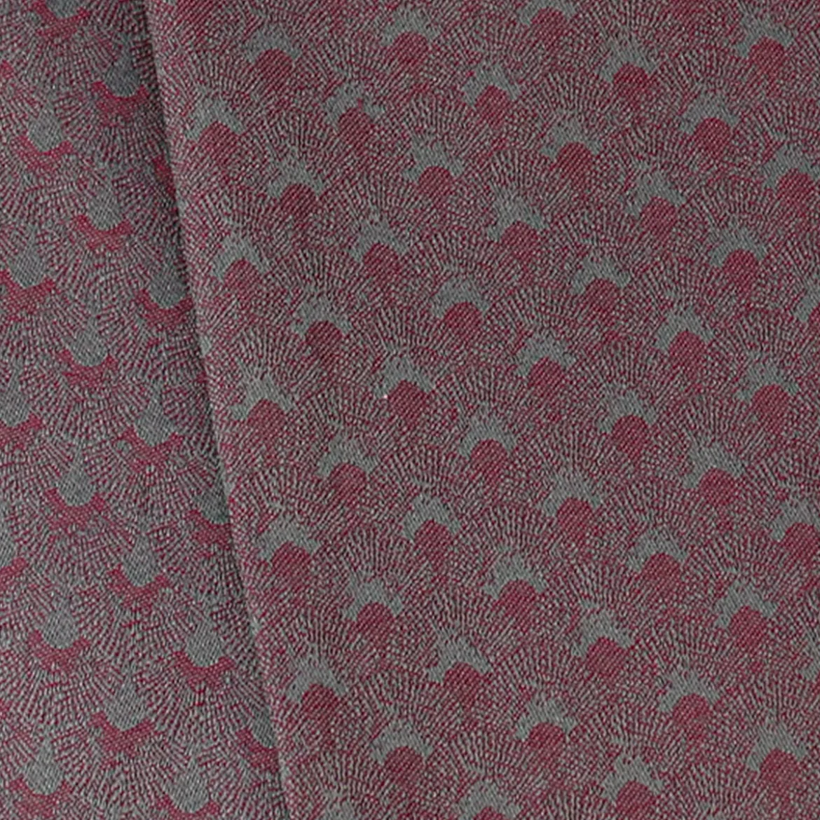 Lot de 2 mouchoirs pur coton motif jacquard bordeaux Paon prune