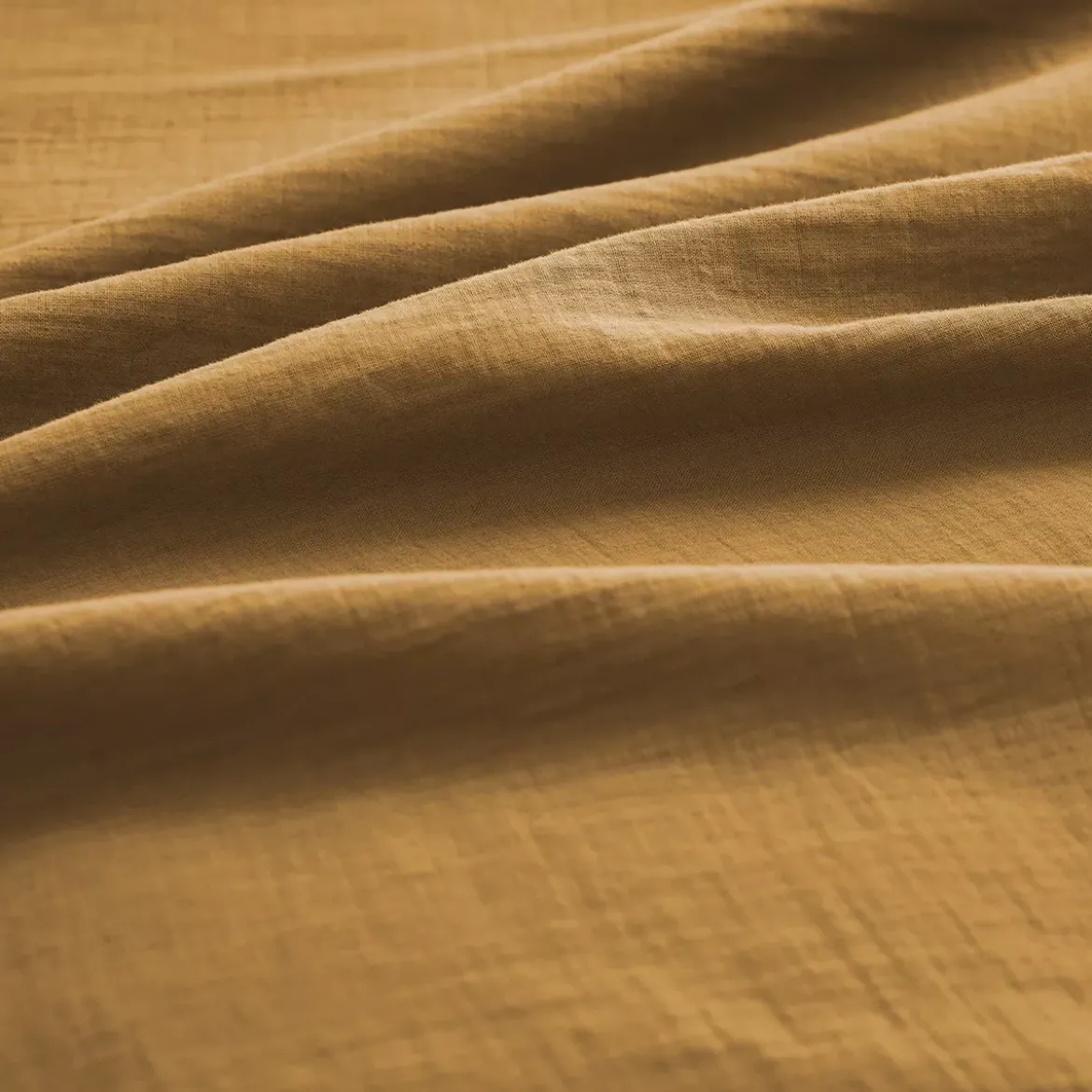Lot de 2 taies gaze de coton lavé uni marron Malia houblon