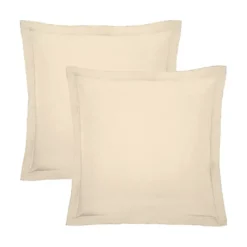 Lot de 2 taies percale de coton uni ivoire Giulia ivoire