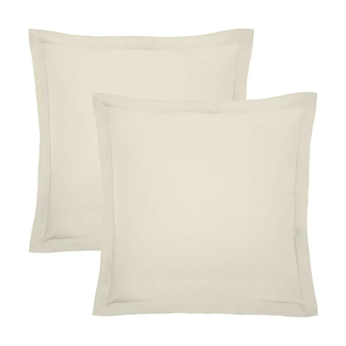 Lot de 2 taies percale de coton uni ecru La percale francaise blanc casse