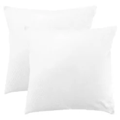 Lot de 2 taies satin de coton motif jacquard blanc Vibrato blanc