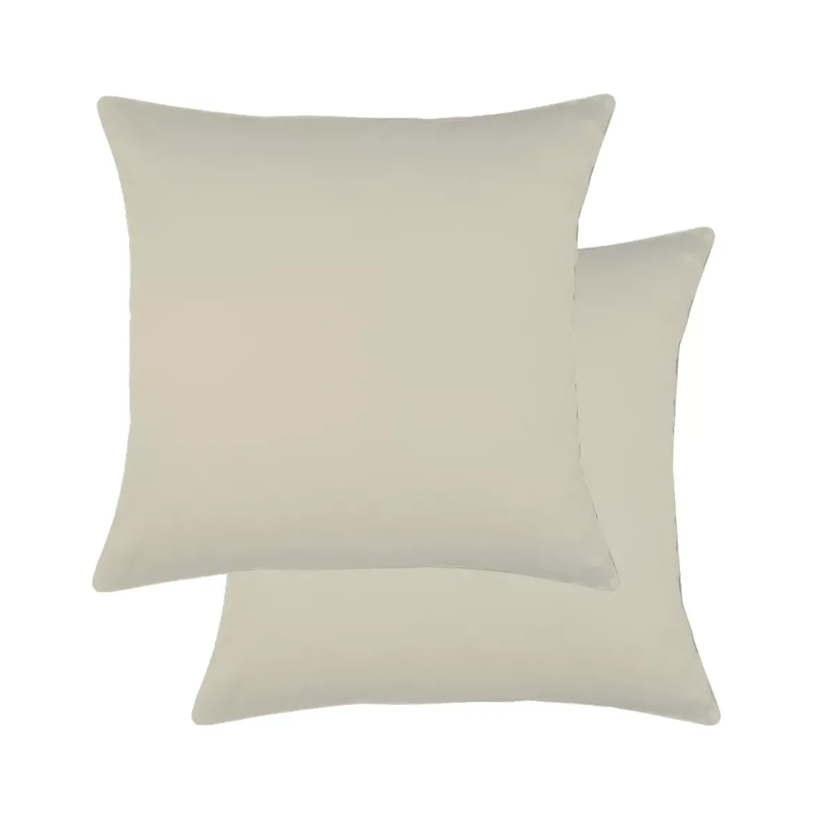Lot de 2 taies satin de coton uni brun Ava uni camel