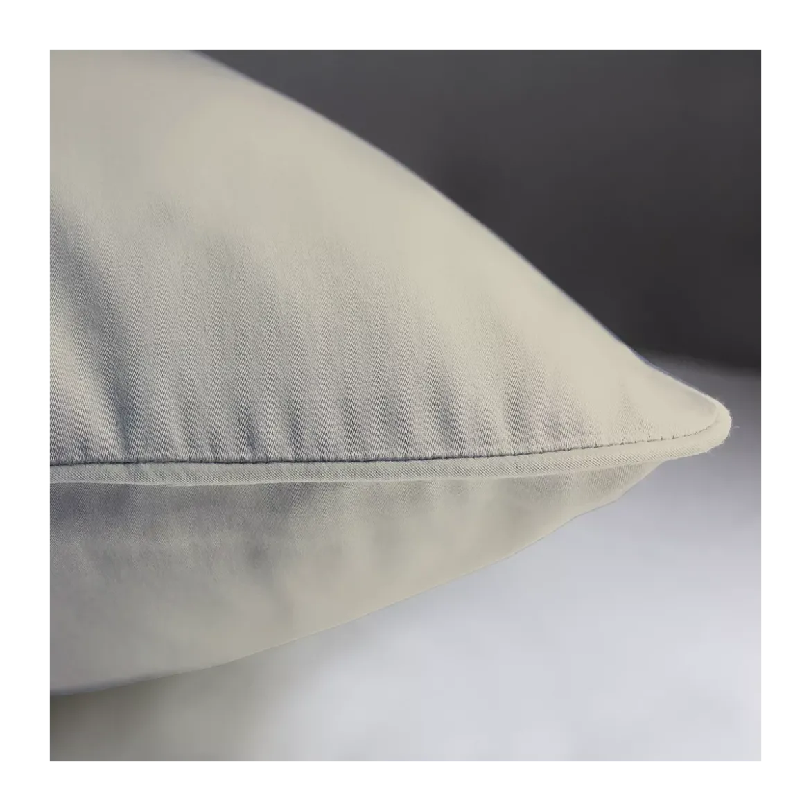 Lot de 2 taies satin de coton uni brun Ava uni camel