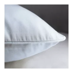 Lot de 2 taies satin de coton uni gris Ava uni glacier