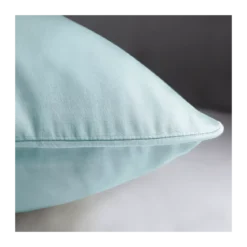 Lot de 2 taies satin de coton uni bleu Ava uni mint