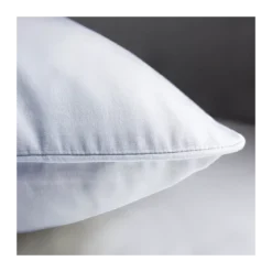 Lot de 2 taies satin de coton uni blanc Ava uni blanc