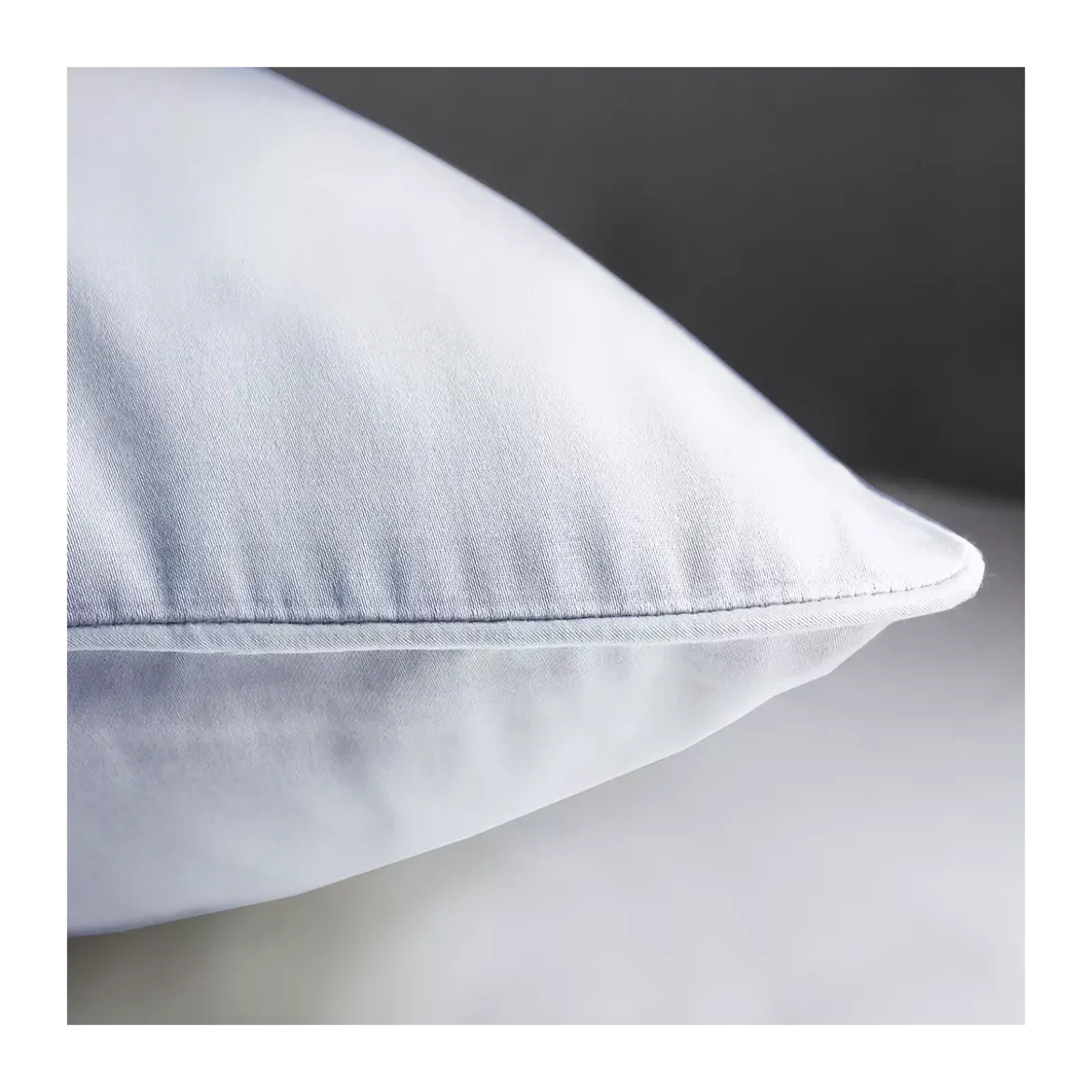 Lot de 2 taies satin de coton uni blanc Ava uni blanc