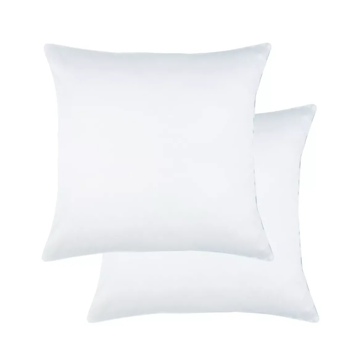 Lot de 2 taies satin de coton uni blanc Ava uni blanc