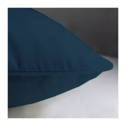 Lot de 2 taies satin de coton uni bleu Ava uni bleu nuit
