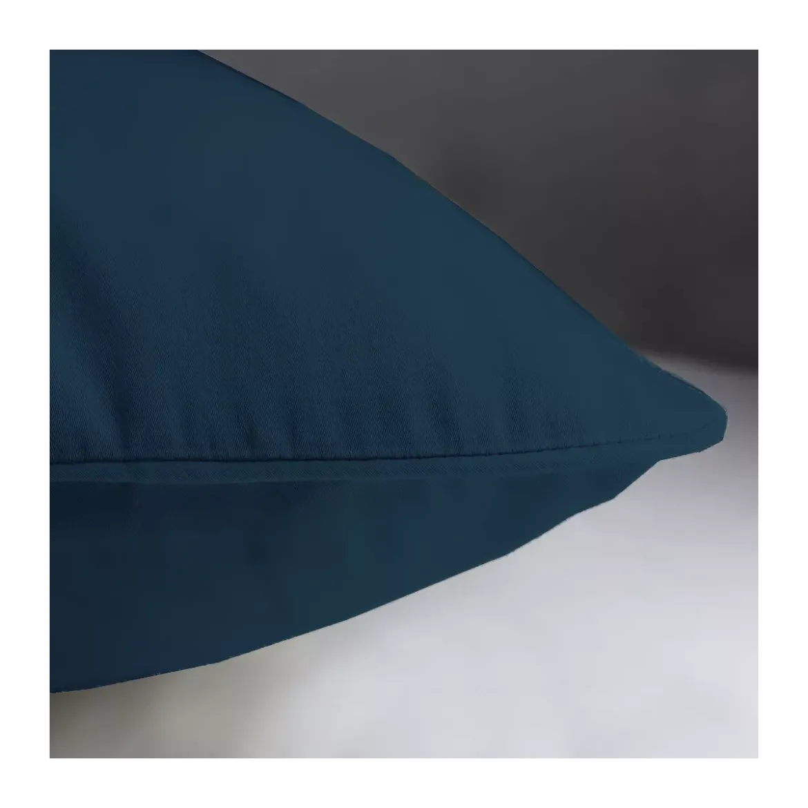 Lot de 2 taies satin de coton uni bleu Ava uni bleu nuit