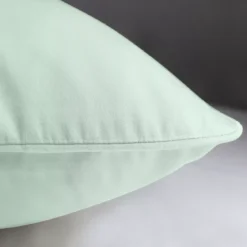 Lot de 2 taies satin de coton uni bleu Ava uni lagon
