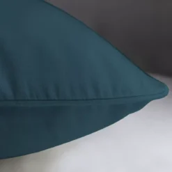 Lot de 2 taies satin de coton uni bleu Ava uni bleu ardoise