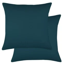 Lot de 2 taies satin de coton uni bleu Ava uni bleu ardoise