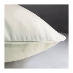 Lot de 2 taies satin de coton uni ivoire Ava uni angora