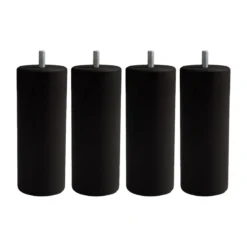 Lot 4 pieds de lit bois noir Olympe noir
