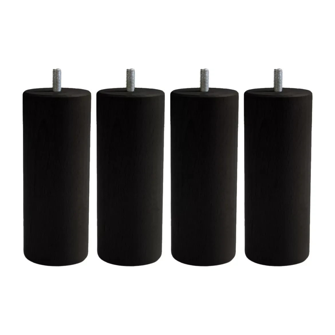 Lot 4 pieds de lit bois noir Olympe noir