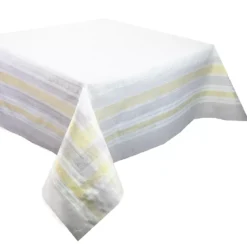 Nappe coton mélangé antitache motif jacquard blanc Galerie des glaces vermeil