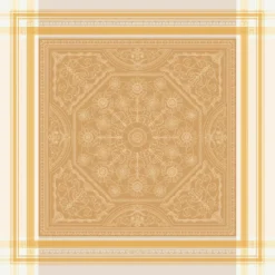 Nappe coton mélangé antitache motif jacquard or Galerie royale reflets d or