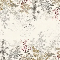 Nappe lin & coton lavé 150 g/m² imprimé beige Bambous parchemin