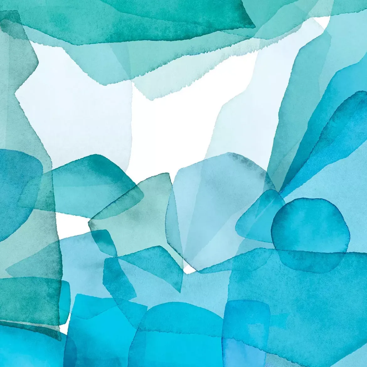 Nappe lin & coton lavé 150 g/m² imprimé bleu vert Aqua mineral