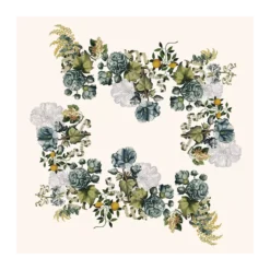 Nappe lin & coton lavé 190 g/m² imprimé multicolore Giardino naturel