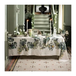 Nappe lin & coton lavé 190 g/m² imprimé multicolore Giardino naturel