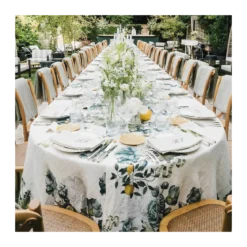 Nappe lin & coton lavé 190 g/m² imprimé multicolore Giardino naturel