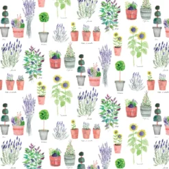 Nappe lin & coton lavé 150 g/m² imprimé multicolore Mille pepinieres floraison